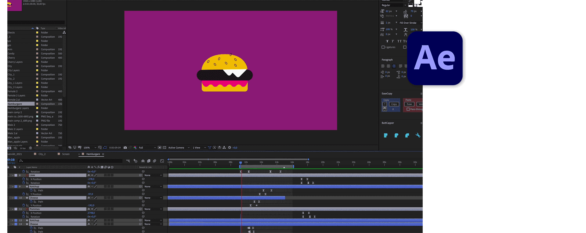 Hambugare i After Effects